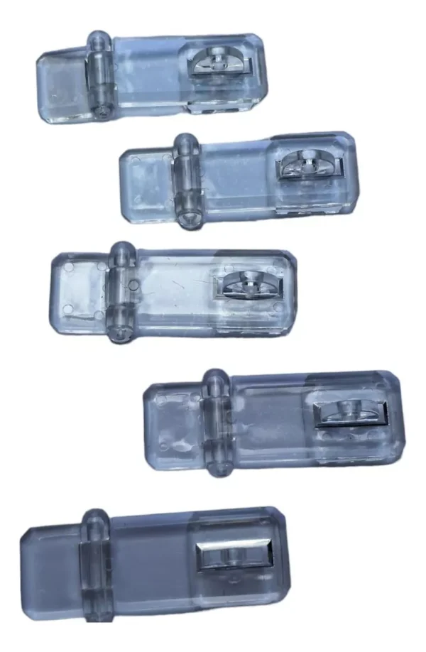 Fecho Em Acrílico Cristal Para Cadeado Kit 5 Pçs Tamanho P - Imagem 2