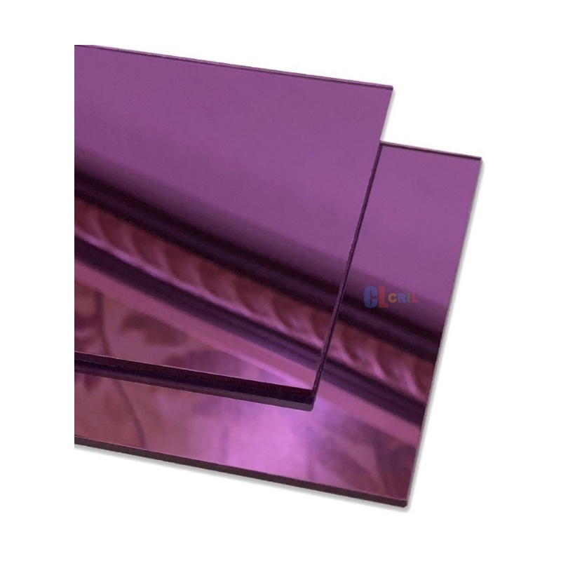 Chapa Espelho Acrilico Lilas 50cm X 40cm X 2mm Esp. - Imagem 3