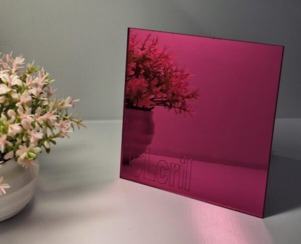 Chapa Placa Espelho Acrílico Rosa Pink 60cm X 40cm X 2mm - Imagem 2