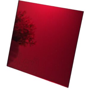 Chapa Espelho Acrílico Vermelho 60cm X 40cm X 2mm Esp.