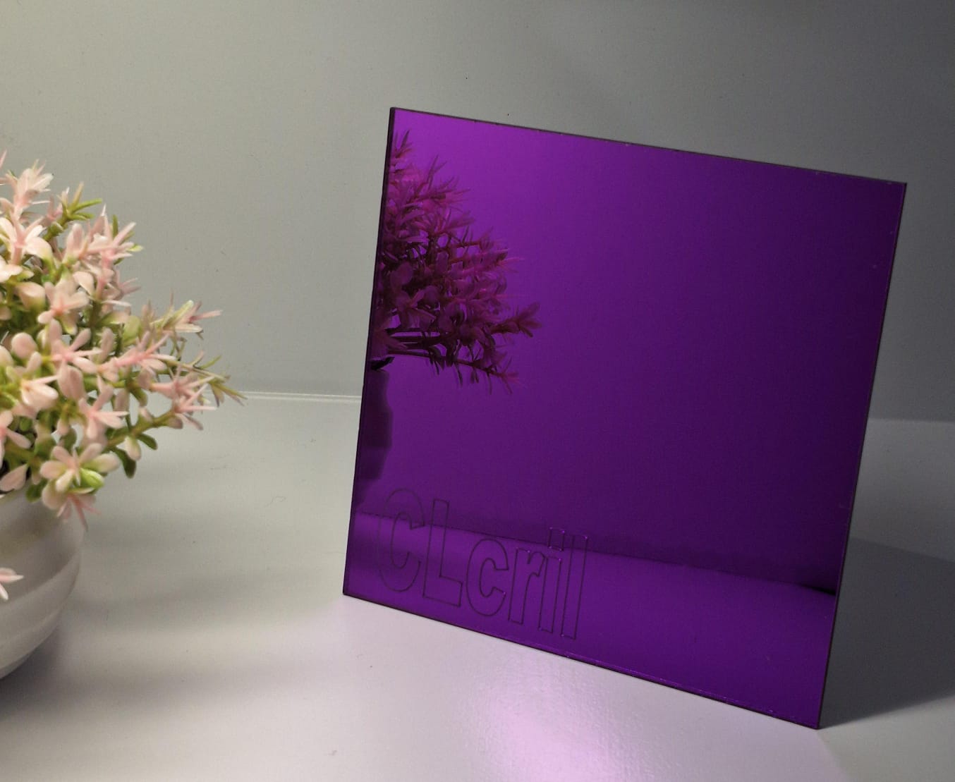 Chapa Espelho Acrilico Lilas 50cm X 40cm X 2mm Esp. - Imagem 2