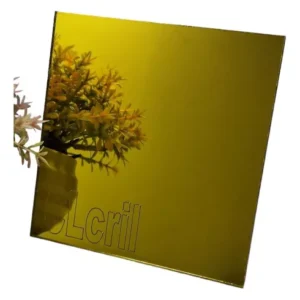 Chapa Espelho Acrilico Amarelo 50cm X 40cm X 2mm Esp.